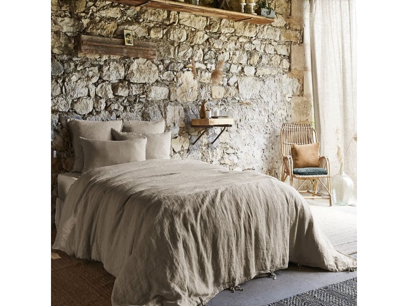  Housse de couette 140x200 cm lin rosalie sable PD24933 - Conforama B