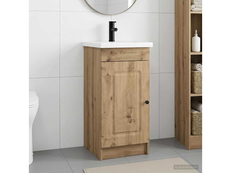 Meuble de salle de bain avec évier chêne artisanal shl4179 - Conforama B