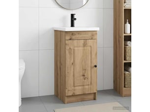 Meuble de salle de bain avec évier chêne artisanal shl4179