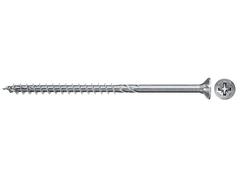  Fischer - vis à bois powerfast ii 5,0x45 tête fraisée, empreinte pz, zingué blanc, filetage partielboite de 500  - Conforama A