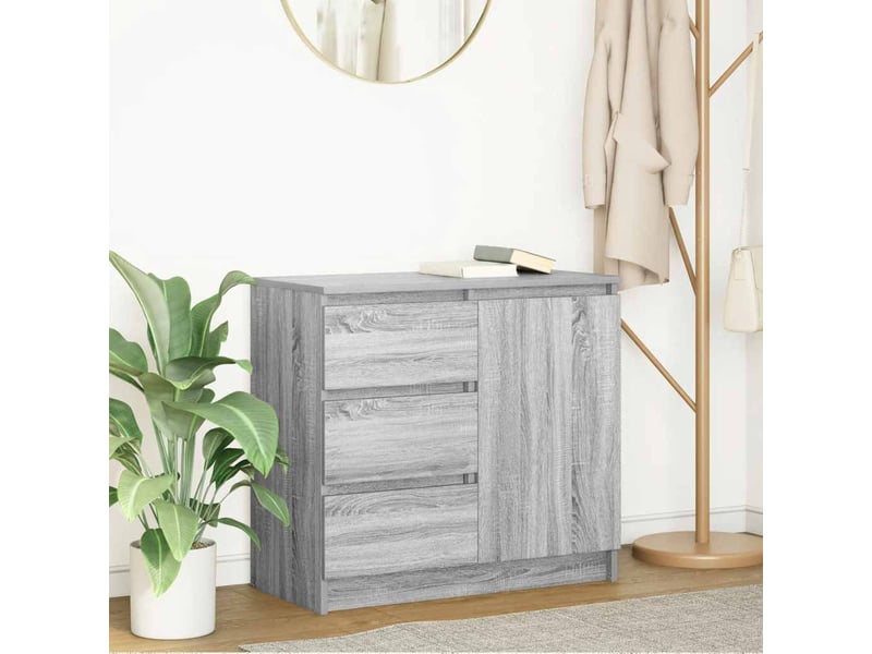 Buffet - bahut - meuble de rangement avec tiroir sonoma gris 71x35x65 cm bois d'ingénierie - Conforama B