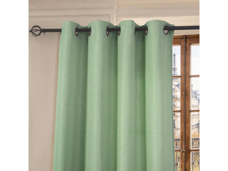  Lot de 2 rideaux à œillets 140 x 240 cm victoria fils teints jacquard  - Conforama D