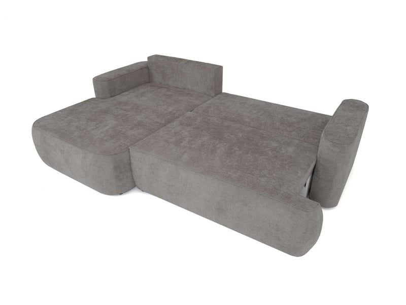  Canapé d'angle gauche cassis avec coffre de rangement en tissu chenille - gris CASSIS - Conforama C