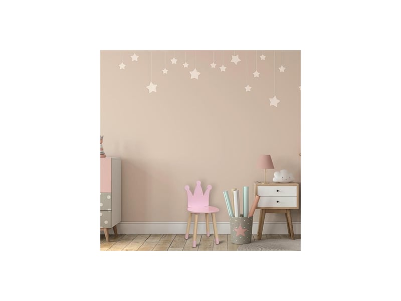  Chaise enfant en bois couronne 54cm rose  - Conforama C