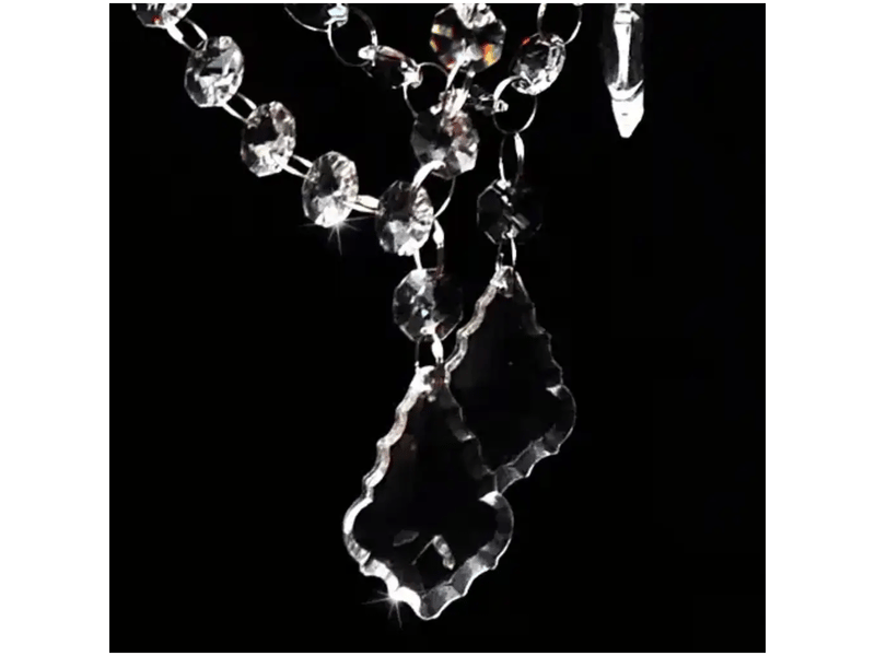  Chandelier classique en cristal élégant 108 x 45 x 45 cm avec 2800 perles de verre style luxueux en métal transparent 02_0046023  - Conforama C