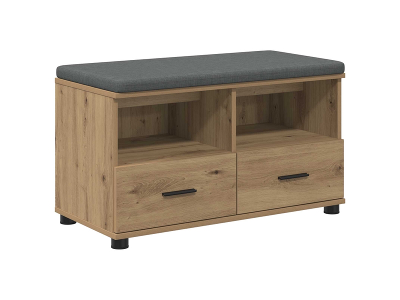  Banc d'entrée, banc interieur chêne artisanal 80x38x46 cm shl62578  - Conforama A