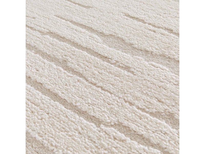  Tapis doux à relief moderne crème 120x170  - Conforama D