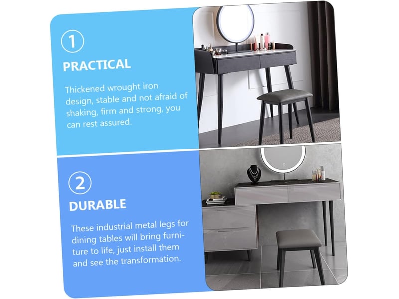  Meubles coniques métal noir pour table basse armoire chaise et commode solides et  - Conforama B