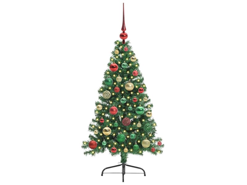 Sapin de noël artificiel, arbre de noël pré-éclairé vert 120 cm pvc shl1010 - Conforama C