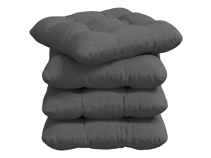  Lot de 4 coussins de siège, coussins décoratifs tissu gris foncé 40 x 40 x 12 cm cf60008  - Conforama A