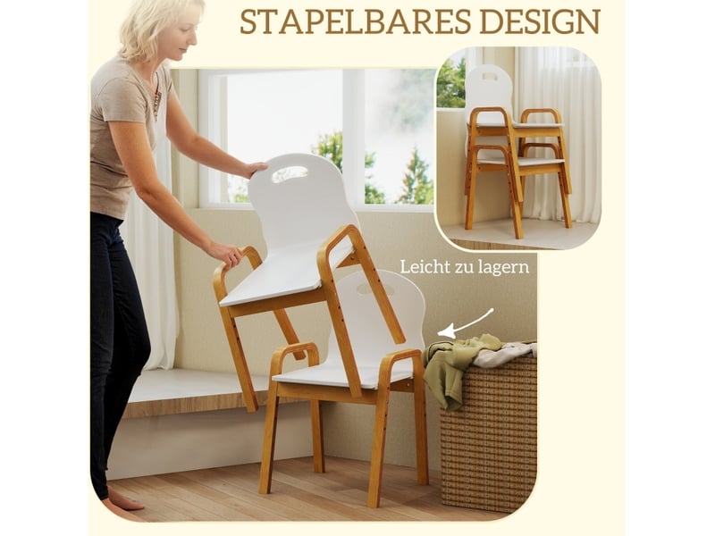  Lot de 2 chaises enfant réglables en hauteur blanches 3-15 ans  - Conforama E