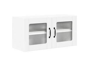 Meuble mural de cuisine, cabinet en verre mural blanc 80x31x40cm shl5733