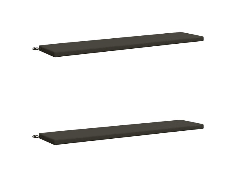 Lot de 2 coussins de banc, coussins d'assise soest 100 % polyester anthracite cf56957 - Conforama A