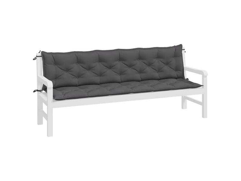  Lot de 2 coussins de banc de jardin, coussins d'assise anthracite tissu oxford cf58625  - Conforama C