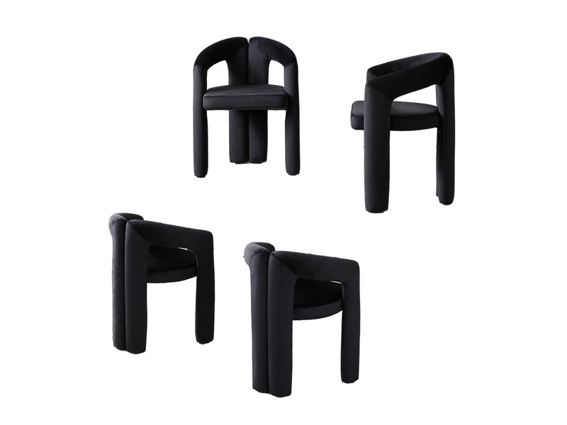 Lot de 2 chaises de salle à manger en velours avec accoudoirs, charge 150 kg - Conforama D