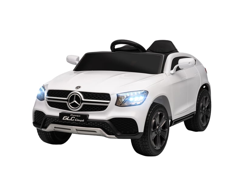  Voiture électrique pour enfants, 12 v, avec télécommande, lumières led, musique, 3 vitesses, 3-6 ans, blanche  - Conforama B