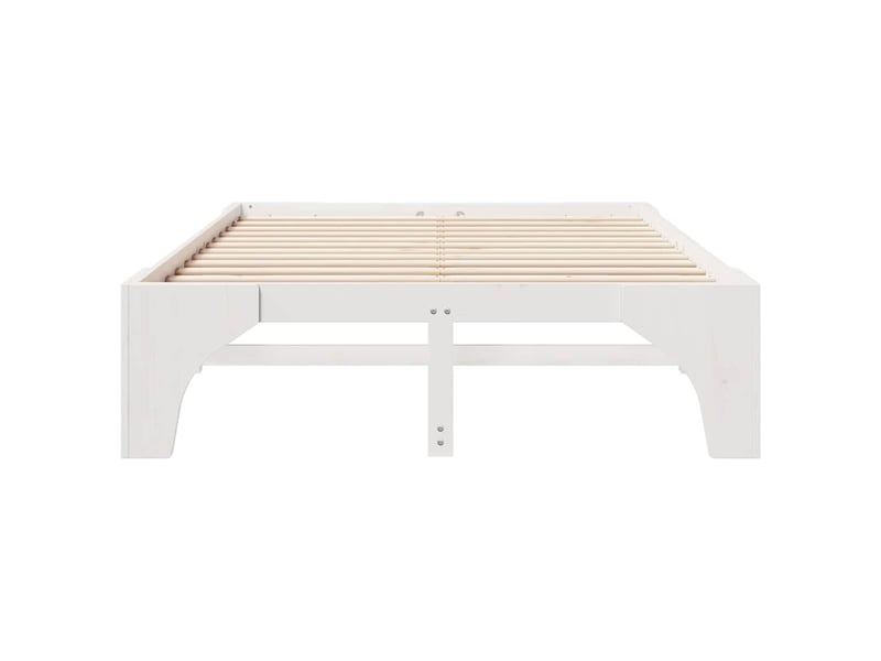  Lit double- lit adulte -  cadre de lit blanc 140 x 200 cm pin massif  - Conforama D