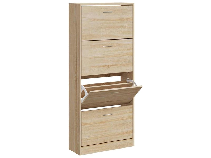  Meuble à chaussure, armoire à chaussures chêne sonoma 63x24x147cm bois d'ingénierie  - Conforama C