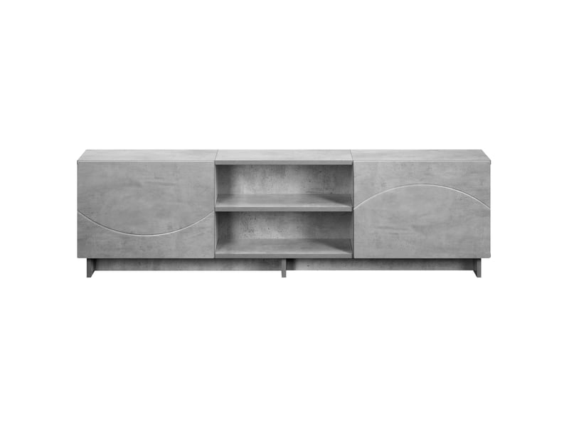  Meuble tv, banc tv 140x34,5x40 cm gris béton bois d'ingénierie shl25429  - Conforama D