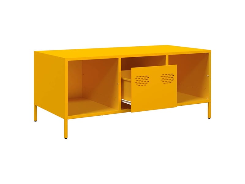  Table basse - table de salon - table à thé jaune moutarde 101,5x50x43,5cm acier laminé à froid  - Conforama E