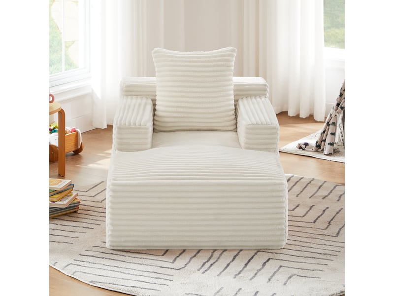  Méridienne convertible en velours côtelé – 1 place – sans montage  - Conforama A
