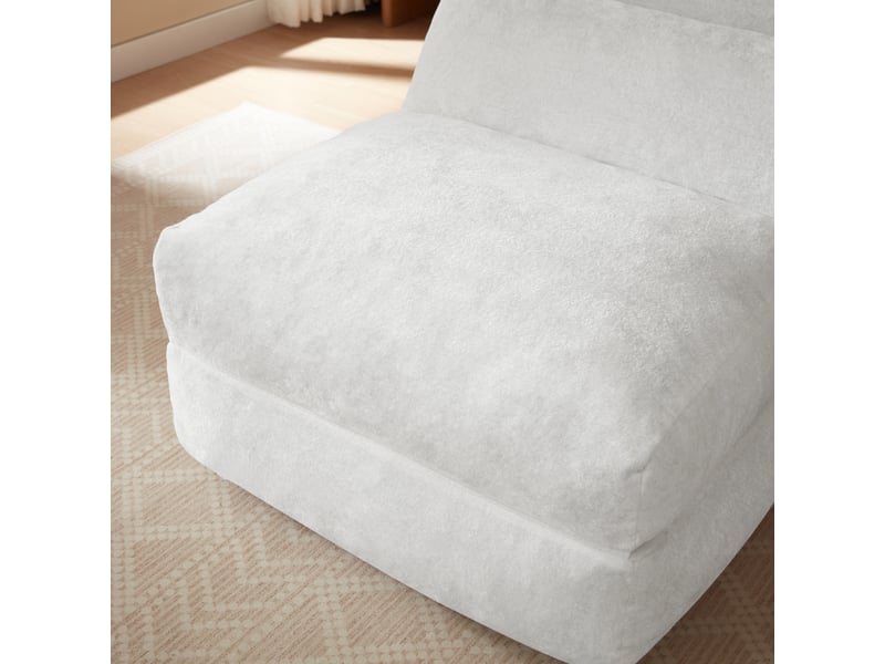  Fauteuil relax convertible 1 place en chenille et mousse, design contemporain, chaise longue pour salon et chambre  - Conforama E