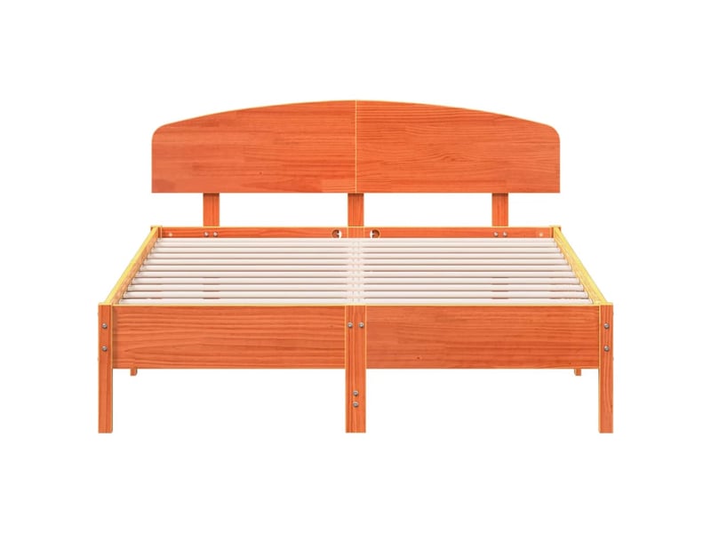  Lit double- lit adulte -  cadre de lit sans matelas  marron 120x200cm bois pin massif  - Conforama C
