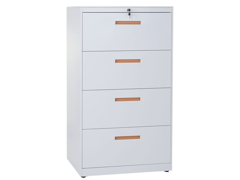  Armoire de bureau avec 4 tiroirs pour documents a4 132 x 76 x 46 cm sécurisée design épuré en acier gris 04_0011185  - Conforama C