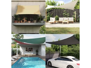 Voile de parasol - voile d'ombrage tissu oxford rectangulaire 4x7 m vert foncé