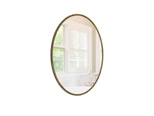 Miroir ovale doré effet antique, 65 x 100 cm, mural
