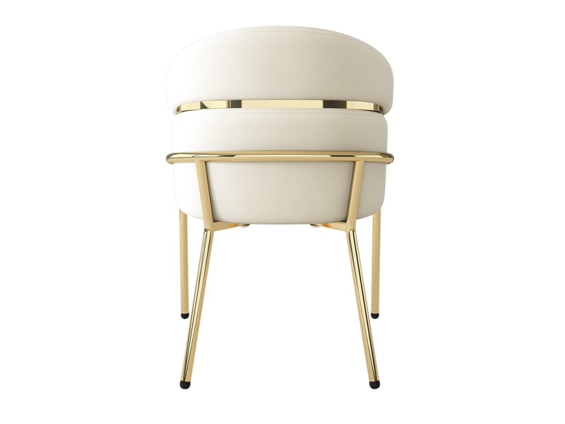  Chaise de salle à manger en velours beige avec 4 pieds en métal - design léger et moderne 4071298113846 - Conforama D