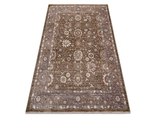 Tapis laris 743 vert   brun clair – motif cadre, ornemental, classique, franges 200x290 cm