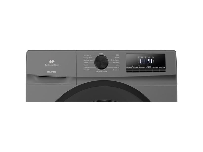 Sèche linge pompe à chaleur 8 kg 60 cm cesl8pcsd classe d gris CESL8PCSD - Conforama C
