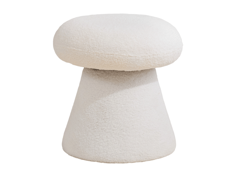  Pouf pivotant 360° en tissu teddy blanc 41x41x44 cm  - Conforama A