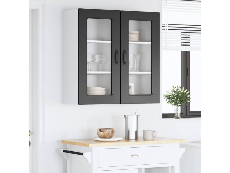  Meuble mural de cuisine | armoire de cuisine 2 pcs noir bois d'ingénierie shl2904  - Conforama D
