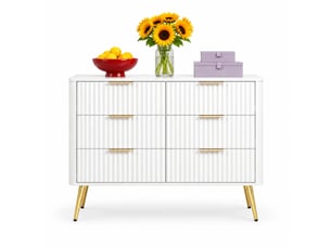 Commode 6 tiroir(s) VLIVRA coloris blanc largeur 105 cm