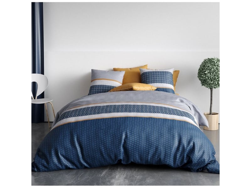  Housse de couette 260x240 zante + 2 taies coton 57 fils  - Conforama A