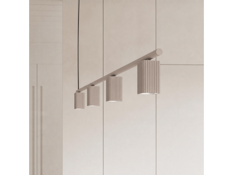  Lustre rayo 4 taupe aluminium moderne 208x122x6cm SL.3158 - Conforama D
