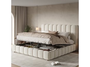 Lit coffre 160x200 cm <strong></strong>  <strong></strong> coloris blanc
