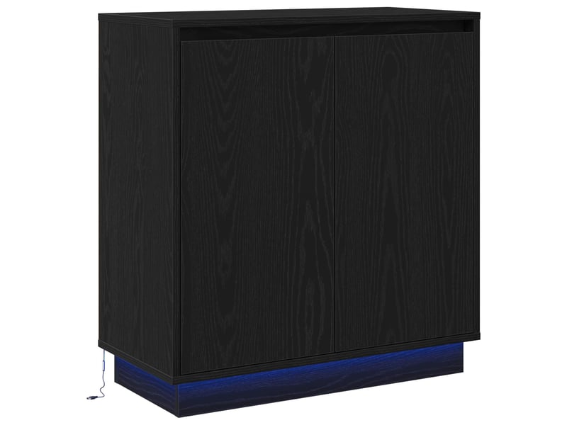  Buffet - bahut - meuble de rangement led chêne noir 71 x 34,5 x 75 cm bois d'ingénierie  - Conforama A