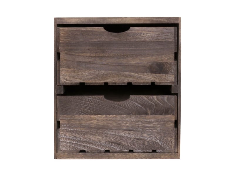  Commode hwc-c62, 2 tiroirs, 36x32x26cm - brun shabby  - Conforama D