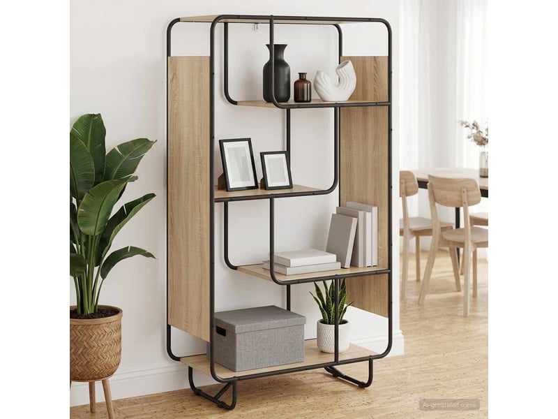  Buffet haut, buffet de rangement chêne sonoma 80x37,5x144 cm bois d'ingénierie  - Conforama B
