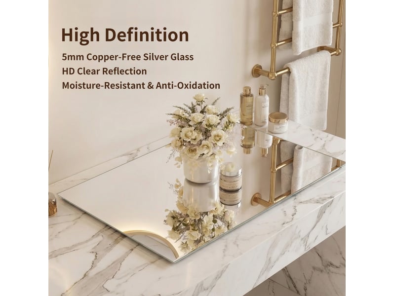  Miroir de salle de bain led 80x60 cm – argent – antibuée, variateur, cadre aluminium et mémoire  - Conforama D