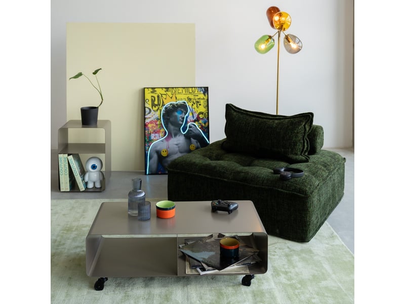  meuble tv lounge à roulettes taupe kare design  - Conforama D