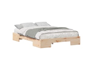 Lit 2 places 135x190 cm    coloris marron
