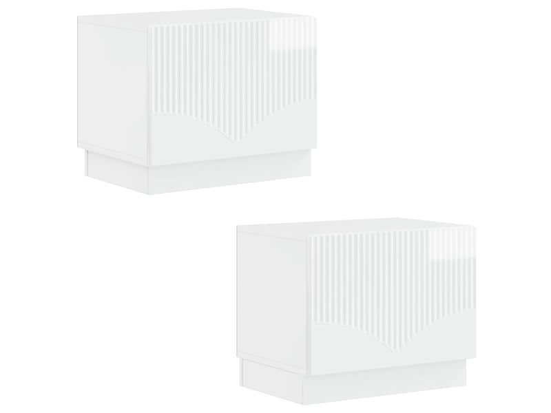  Meuble tv - banc tv - meuble de rangement blanc brillant bois d'ingénierie  - Conforama D