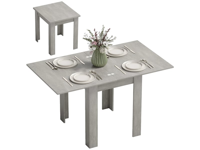  Table à manger extensible 4 à 6 personnes en panneau de particules gris 70-140 cm  - Conforama A