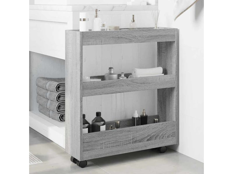  Chariot de rangement étroit pour bureau 3 niveaux sonoma gris shl42311  - Conforama C
