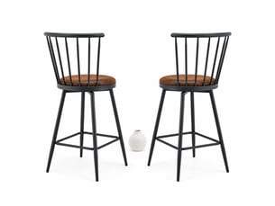 tabouret de bar <strong>STILVORA</strong> - marron hauteur d'assise 59 cm vendu Par paire