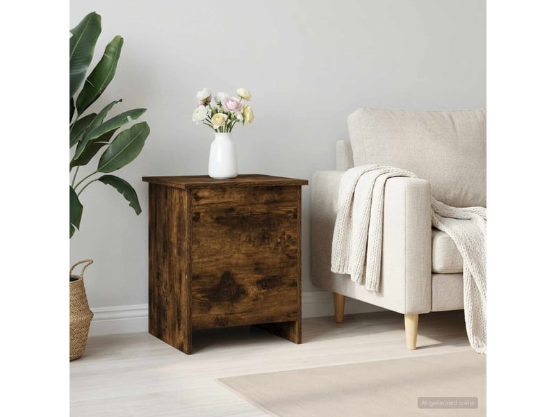  Coffre de rangement avec stockage chêne fumé 40x40x50 cm  - Conforama B
